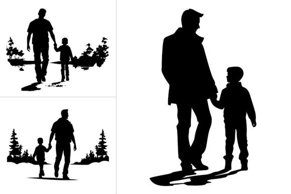 Father and Son Silhouette: A Designer's Review for Embroidery