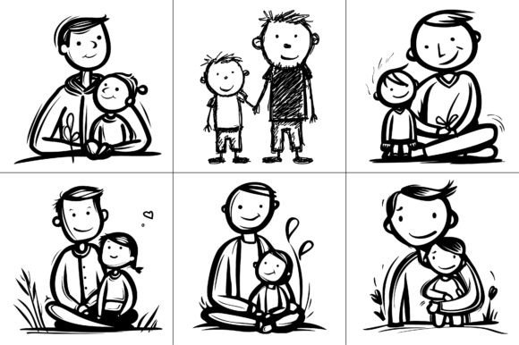 Fathers Day Line Art Vector Graphic Review