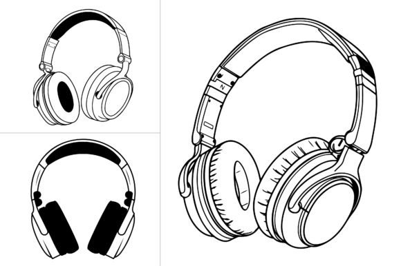 Headphone Line Art: A Designer's Review for Embroidery