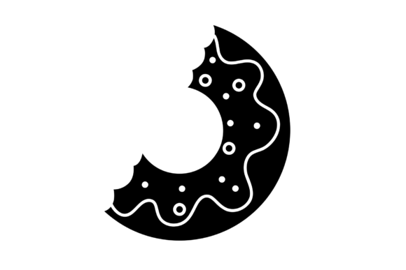 Review: Half Eatten Black Donut Sillhouette Design